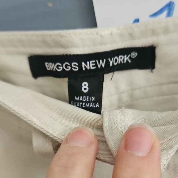 #130 NWOT Briggs New York Cream Cargo Pants Sz 8 Waist 16 - Picture 2 of 6